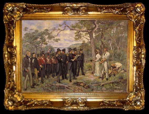 framed  Douglas Morison The Foundation of Perth 1829, ta009-2